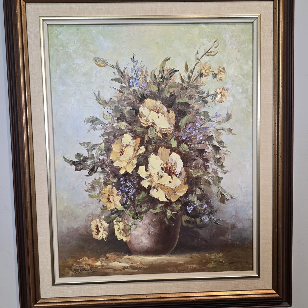 Original Mary Kendrick Oil Painting | Yellow Floral Still Life | Palette Knife - Picture 11 of 15